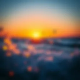 A breathtaking view of kitesurfers riding the waves at sunset in California