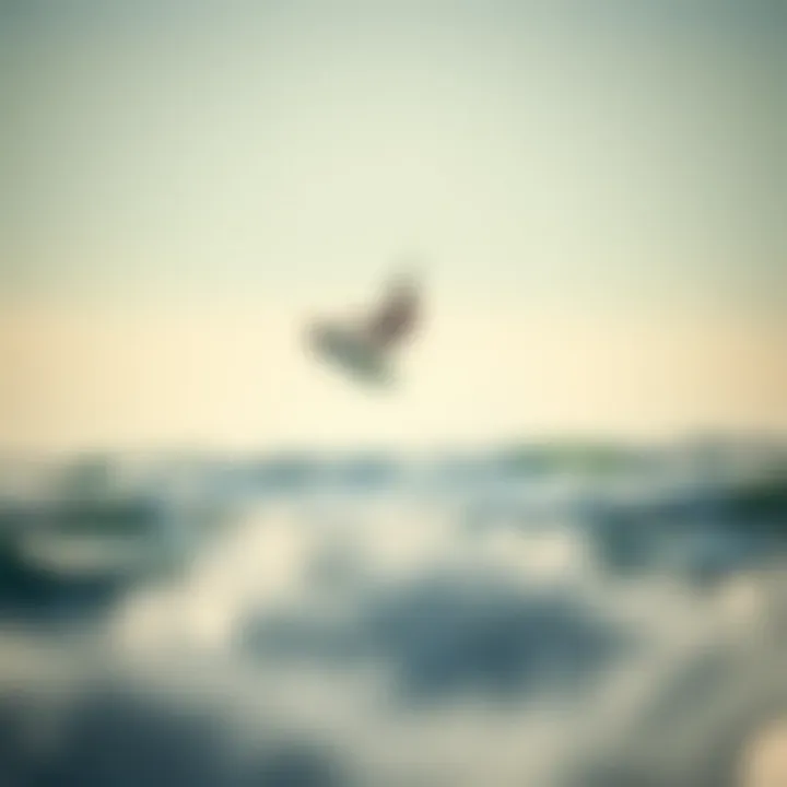 A stunning kitesurfer catching air above the waves