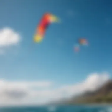 The vibrant colors of kites against the clear blue sky above Maui