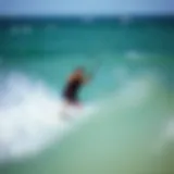 Kitesurfing action on the waves of Portugal