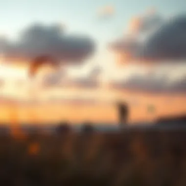 Kitesurfers at Sunset in Portugal Kitesurfers enjoying sunset at a famous Portuguese spot
