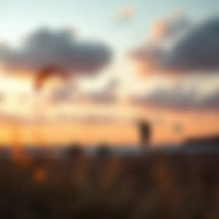 Kitesurfers at Sunset in Portugal Kitesurfers enjoying sunset at a famous Portuguese spot
