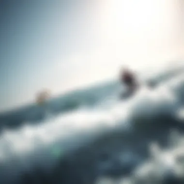 Kitesurfer Gliding Over Waves A scenic view of a kitesurfer gliding over waves