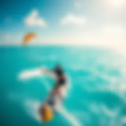 Vibrant turquoise waters ideal for kitesurfing