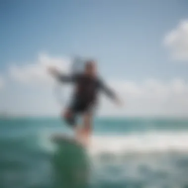 Instructor teaching kitesurfing techniques