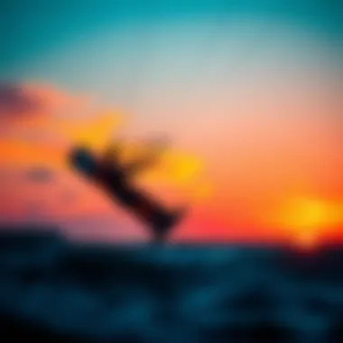 Kitesurfing at Sunset in Sarasota A vibrant kitesurfing scene at sunset over Sarasota waters