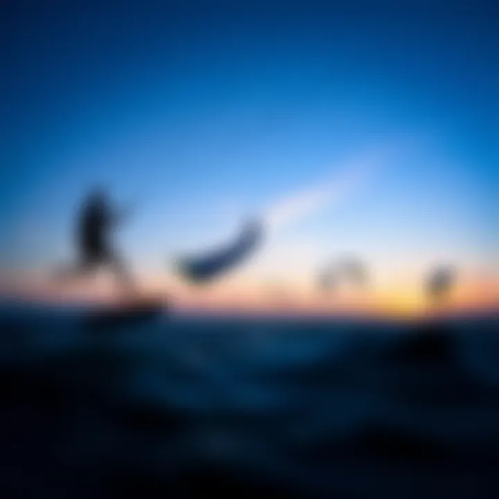 A breathtaking sunset viewed from a popular kitesurfing location