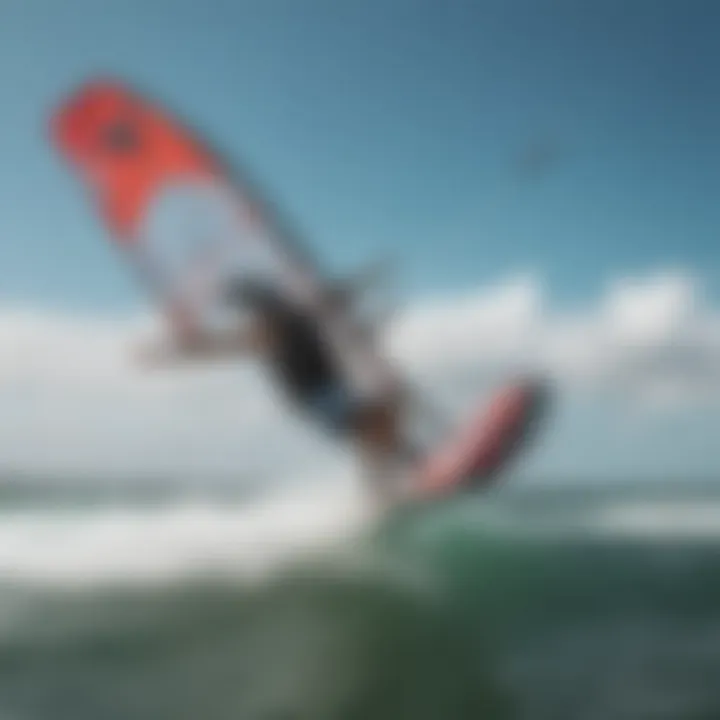 Dynamic kiteboarding action showcasing Liquid Surf and Sail gear