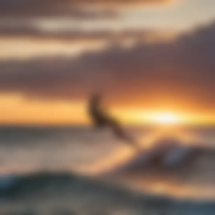 Kiteboarding at sunset near Manzanita beach