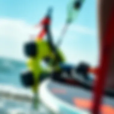 A close-up of high-quality kite surfing gear