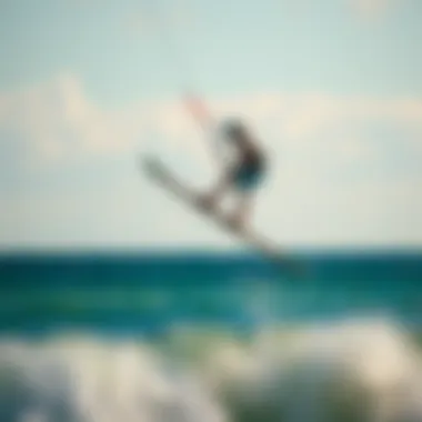 A rider balancing expertly on the foil