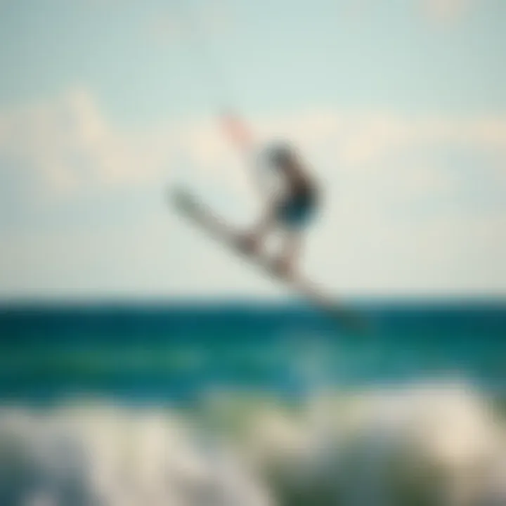 A rider balancing expertly on the foil