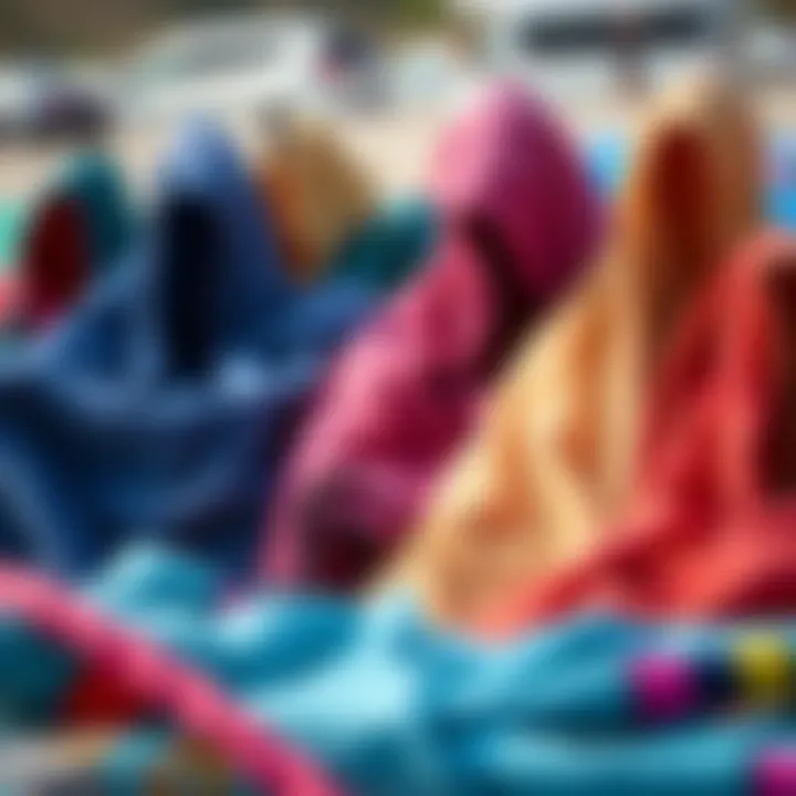 Various color options of the Mystic Towel Poncho displayed