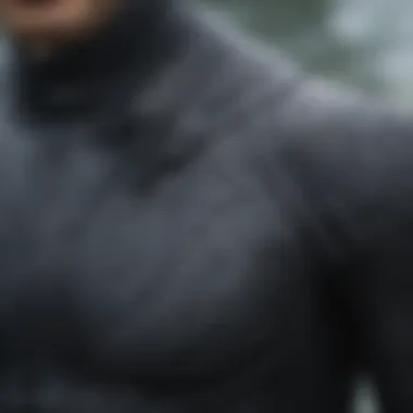 Close-up of a Mystic wet suit showcasing its material texture