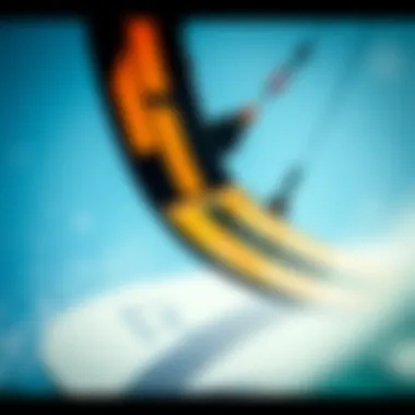 Close-up of advanced kite design and technology