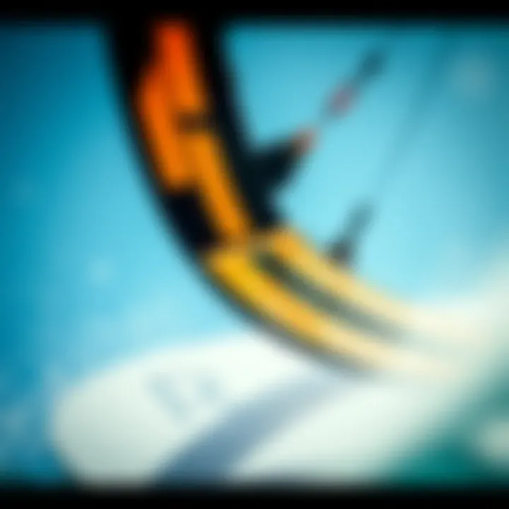 Close-up of advanced kite design and technology