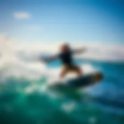 Dynamic kiteboarding action showcasing innovative gear