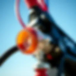 Detailed view of Ozone kite pump components