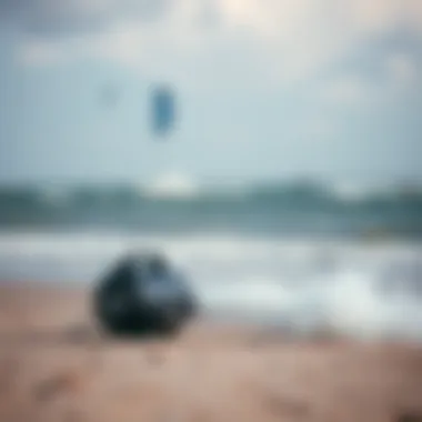 Ozone Kite Pump in Use Ozone pump in action on the beach