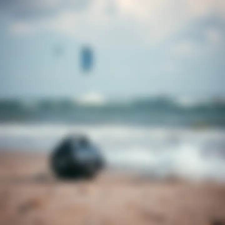 Ozone Kite Pump in Use Ozone pump in action on the beach