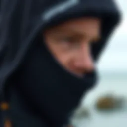 Close-up of Patagonia wetsuit hood showcasing its innovative design features