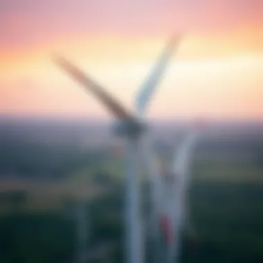 Renewable energy wind turbines harnessing wind power in Iowa's landscape