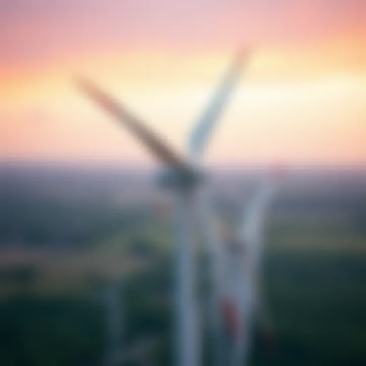 Renewable energy wind turbines harnessing wind power in Iowa's landscape