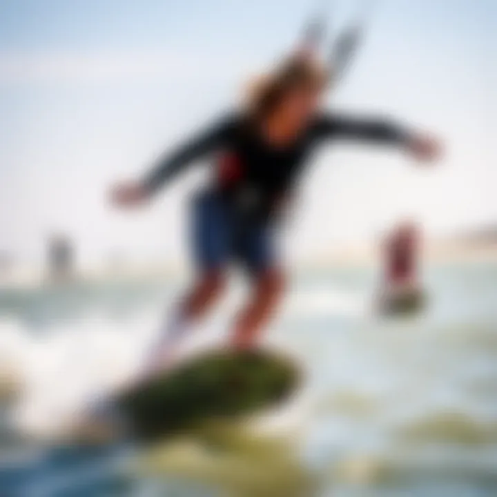 Kiteboarders enjoying the vibrant and dynamic atmosphere of Sankt Peter Ording during a sunny day.