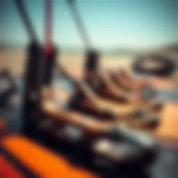 Detailed view of Slingshot custom kiteboard components