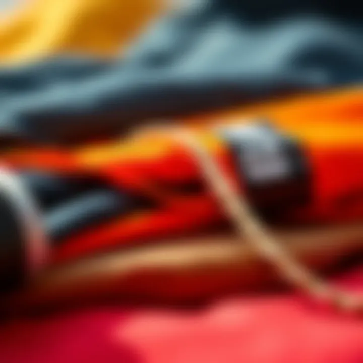 Close-up of high-quality slingshot kite materials