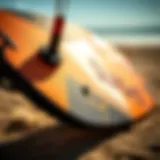 Detailed view of a Slingshot kiteboard