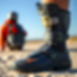 Detailed view of Solite booties showcasing unique design elements