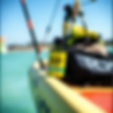 Kiteboarding gear with sticky bumps wax remover