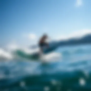 Surfer experiencing the thrill of hydrofoil surfing above the water surface