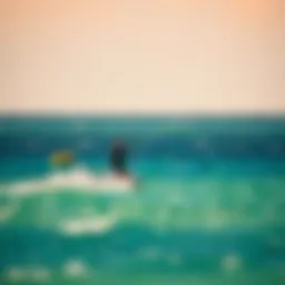 Dynamic view of wing kiting on a vibrant ocean