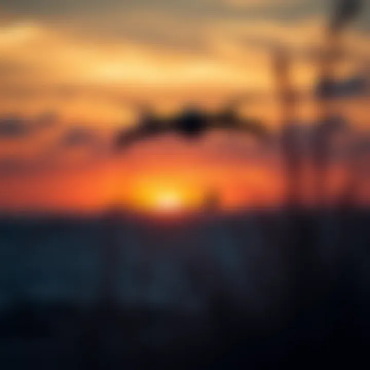 Sunset at Wing Kiting Destination A breathtaking sunset over a popular wing kiting destination