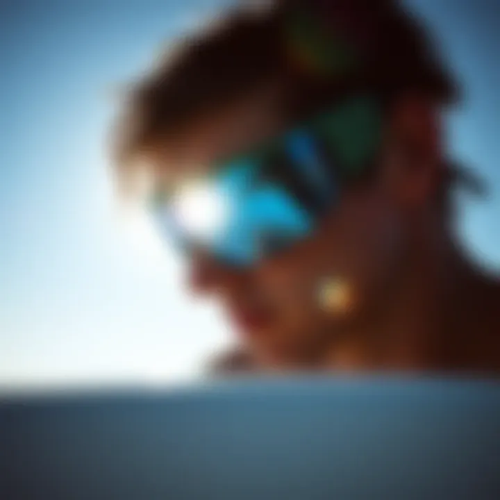 Surfer wearing protective eyewear against the sun's glare