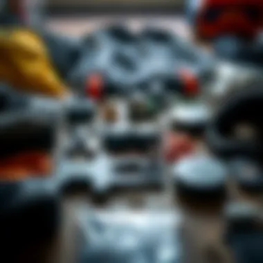 Dry suit repair kit components laid out for inspection