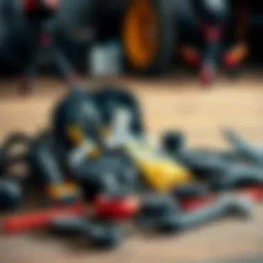 Kiteboarding gear maintenance toolkit including repair kit