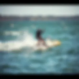 Hydro foil board cutting through the water