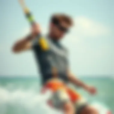 Kitesurfer in action wearing a stylish t-shirt