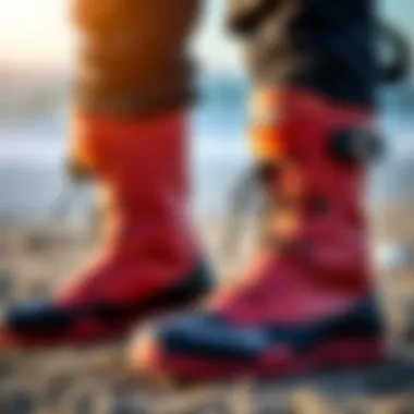 Illustration of proper maintenance techniques for booties