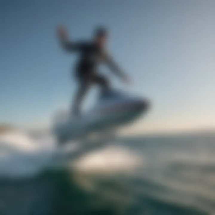 An individual enjoying a thrilling ride on a hydrofoil