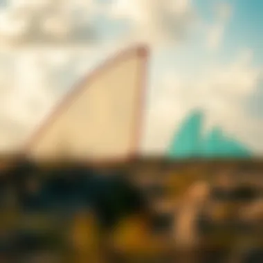 A landscape showcasing a kiteboarding location with strategic wind barriers