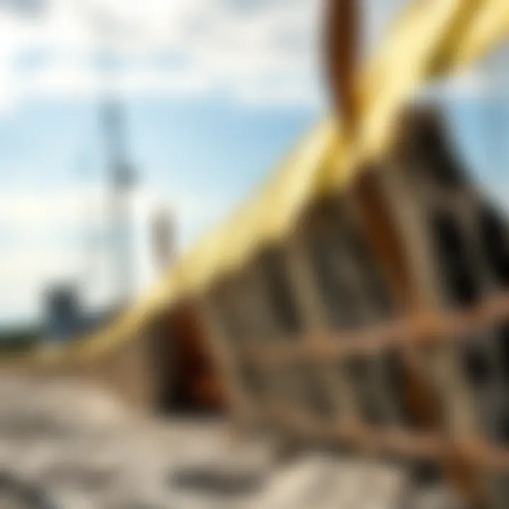 A detailed view of a wind barrier constructed for kiteboarding