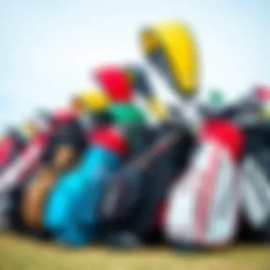 An array of top kiteboard golf bags from various brands displayed together