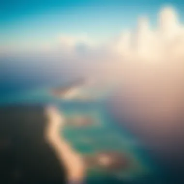 Aerial view of Cat Island showcasing its beautiful coastline