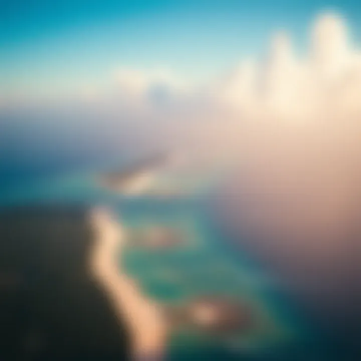 Aerial view of Cat Island showcasing its beautiful coastline