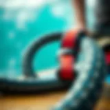 Coiled Surf Leash Design Close-up of a coiled surf leash showcasing its unique design