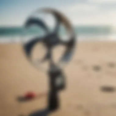 An anemometer measuring wind speed on the beach